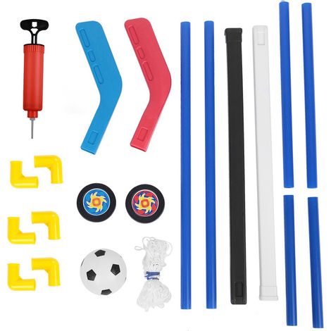 Set de buts de sport pour enfants, hockey sur glace et football, avec balles et pompe, jeu d'entraînement (1/5)