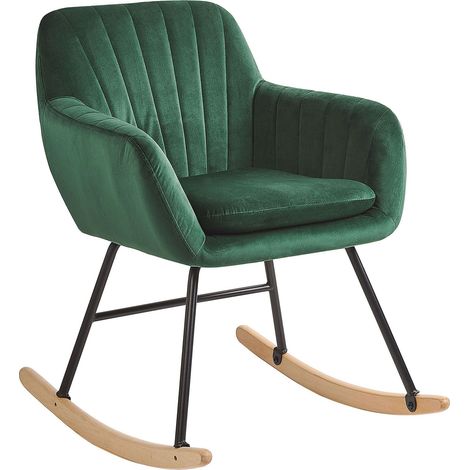 Rocking Chair LIARUM Velvet Emerald Green