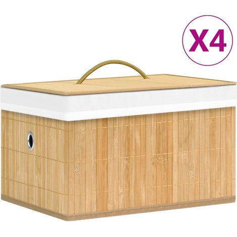 Bambus-Aufbewahrungsboxen 4 Stk. vidaXL (1/5)