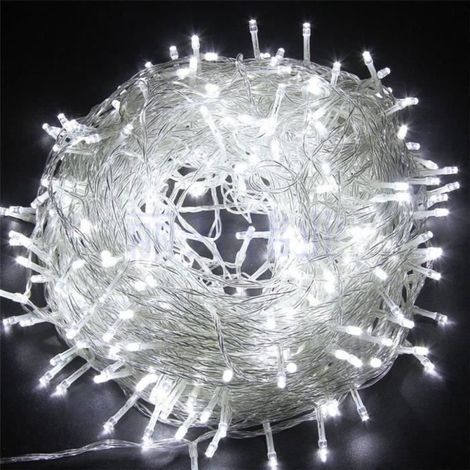 Guirnalda de luces LED TuseRxln de 100 luces, 10 m, para decoración navideña, 8 modos de iluminación - Luz blanca