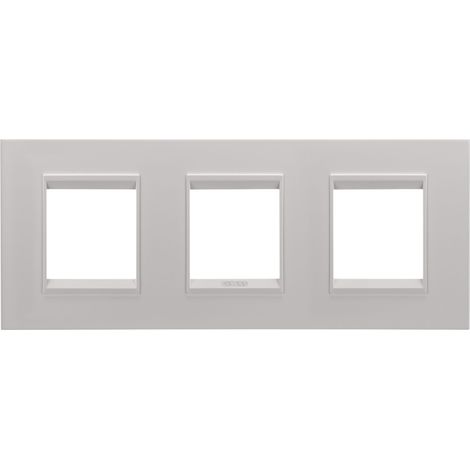 PLAQUE LUX 2+2+2P H MÉTAL BEIGE NATUREL GEWISS GW16226XL