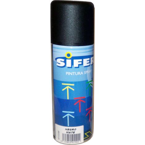 Sifer Pintura Spray Esmalte Acrílico 200ml Negro Mate