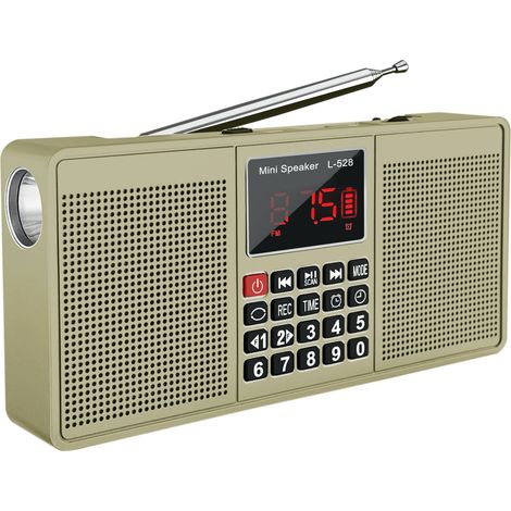 (Or) Radio stéréo multifonctionnelle avec Bluetooth, appels mains libres et autres fonctionnalités. (1/5)