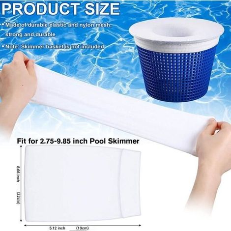 Schwimmbecken-Skimmersocken, wiederverwendbar und superelastischer Vorfilter (20 Stück) (1/3)