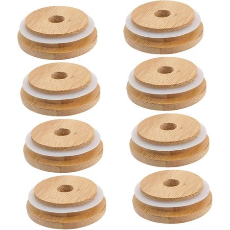 Couvercles rechange en bois de 70 mm, compatibles avec les bocaux Mason (1/5)