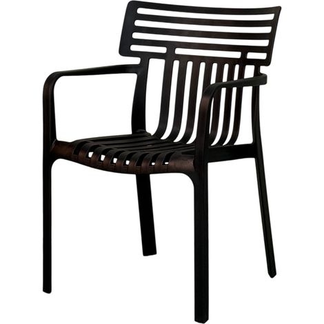 Floordirekt – Chaise de jardin empilable en polypropylène – Résistante aux intempéries et aux UV – Capacité de charge 200 kg – Confort ergonomique