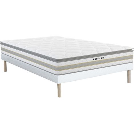 Set rete + Materasso molle insacchettate e topper integrato 140 x 190 cm - CANTERBURY di YSMÉE