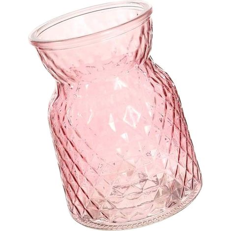 Vase en Verre pour Fleurs et Plantes Hydroponiques, Matériau Synthétique, Couleur Rose Élégante, Style Simple et Chic pour Salon ou Bureau, Décoration et Purification (1/5)