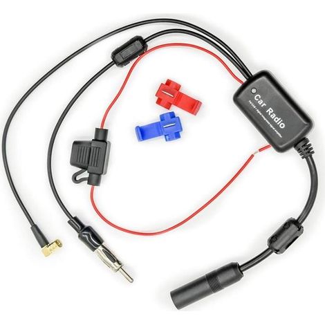 Amplificateur d'antenne de voiture FM/AM DAB DAB+, prise SMB vers prise DIN (1/4)