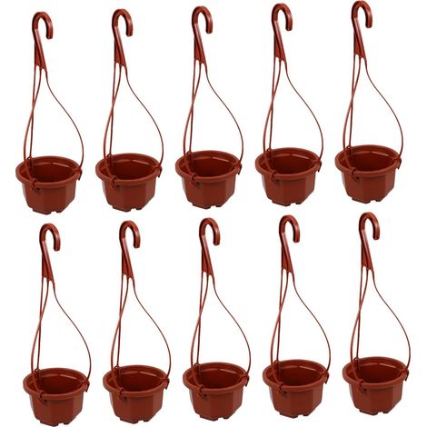 Jardinières suspendues octogonales TEHAUX, gain de place, en plastique avec drainage (1/5)