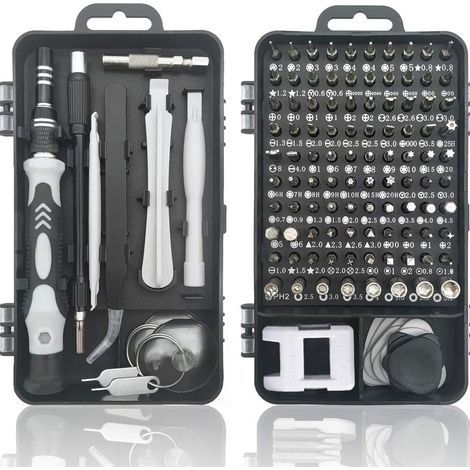 115 en 1 Mini Tournevis Professionnel Magnétique Étoile Tournevis Kit Tournevis Précision pour iPhone,iPad,Smartphone,Montre,Réparation Téléphone Portable,Laptop/Lunettes (1/5)