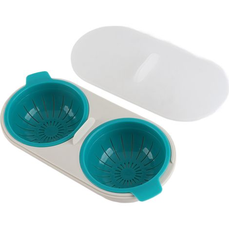 Pochoir à œufs micro-ondes qualité alimentaire double coque bouilleur à œufs ustensile de cuisson accessoire cuisine (1/4)