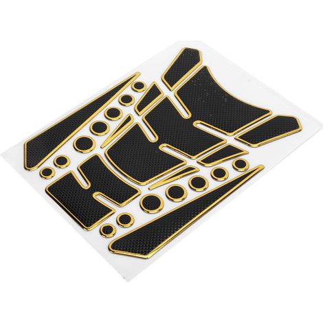 Autocollant réservoir moto adhésif mousse pastilles rondes universelles protection personnalisée noir jaune kit anti-rayures (1/5)