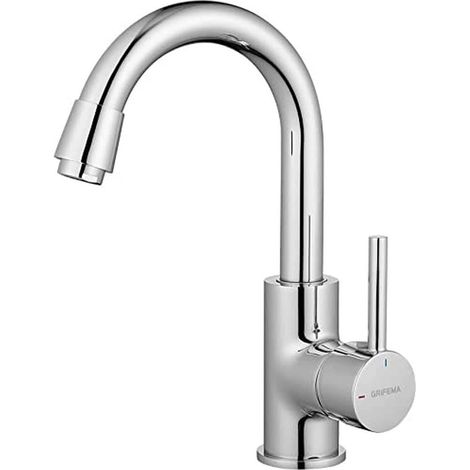 Grifo monomando para baño MINKUROW, grifo para lavabo, cromo, plateado (1/5)