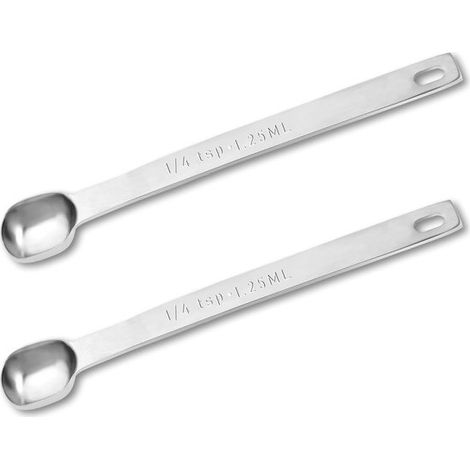 1/4 cucchiaino Cucchiaio dosatore in acciaio inox 1,25 ml Mini cucchiaio rettangolare Cucchiaio per erbe aromatiche (1,25 ml) (1/5)