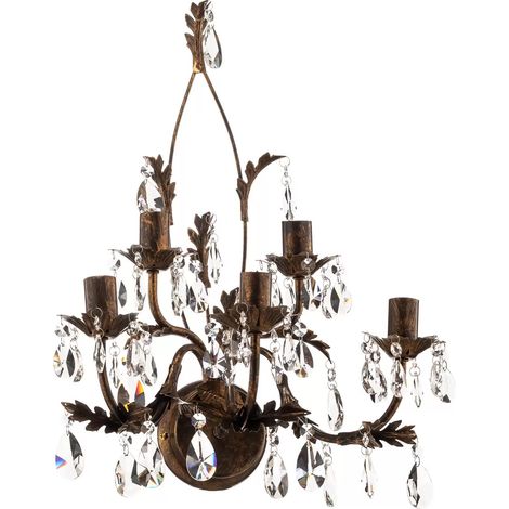 [NEUWERTIG] B-Ware Onli Kristall Wandleuchte Teresa Bronze Fünfflammig Wandlampe Lampe Leuchte Spot
