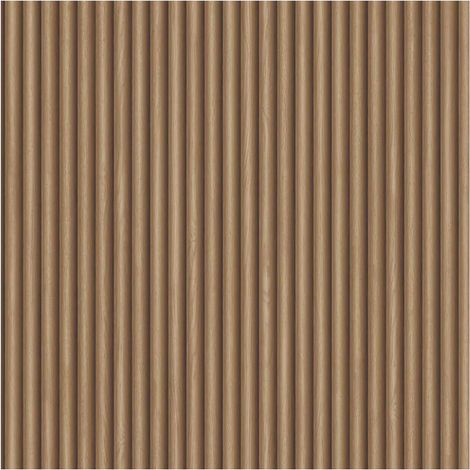 Ribbed Wood Effect Wallpaper Paste the Paper Washable Half Drop Match 10m x 53cm (1/4)