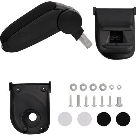 Accoudoir de voiture, noir, 15 x 35 x (30-47) cm, ABS