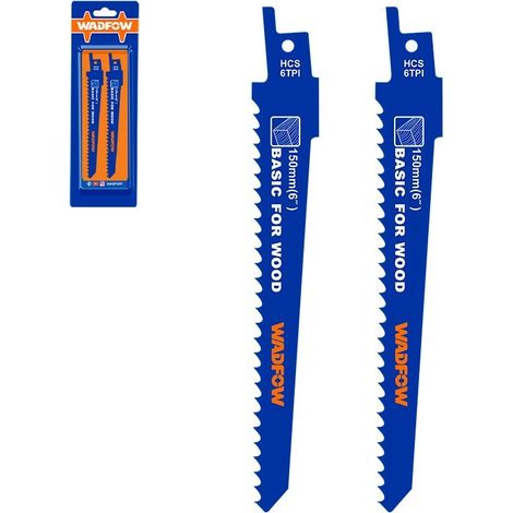 Set de 2 lames de scie sauteuse pour bois Wadfow 150mm 6DPP-HCS fraisage (1/3)