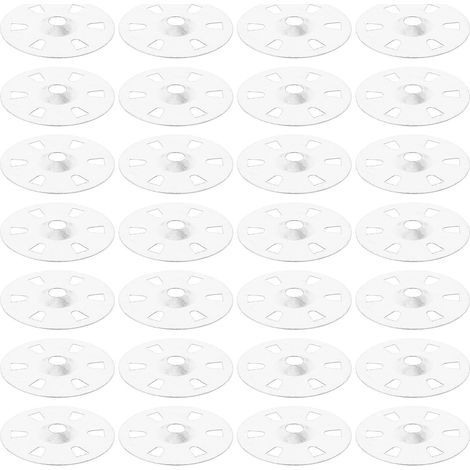 Lot de 100 Rondelles Plates en Fer Galvanisé à Six Trous pour Fixation de Plaques de Plâtre et Isolation, Adaptées aux Murs et Réparations de Plâtre à Domicile (1/5)