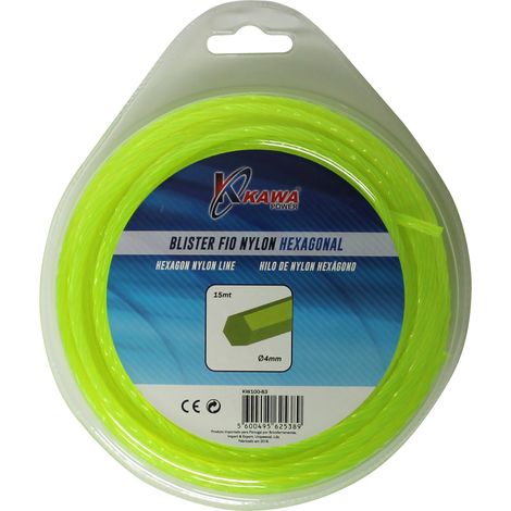 Kawapower Hilo de nylon hexagonal 4 mm 15 m (1/2)