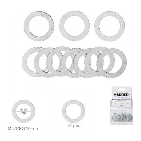 Adaptateurs/Réducteurs Disque à tronçonner le bois Ø 30 à Ø 20 mm. (Sac 10 pièces)