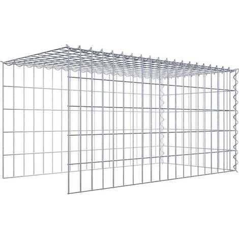 Gabiondeco - Gabion - Element de prolongation en hauteur et en longueur 100 cm x 50 cm x 50 cm (L x H x P). maille 5 x 10 cm. Spirale. Attention il manque deux gril... (1/5)