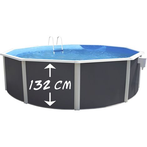 Piscine hors sol acier ronde Ø 460 cm H 132 cm – Liner bleu 40/100e – Volume 20 m³ – Filtration à sable 6 m³/h – Garantie 3 ans – TOI