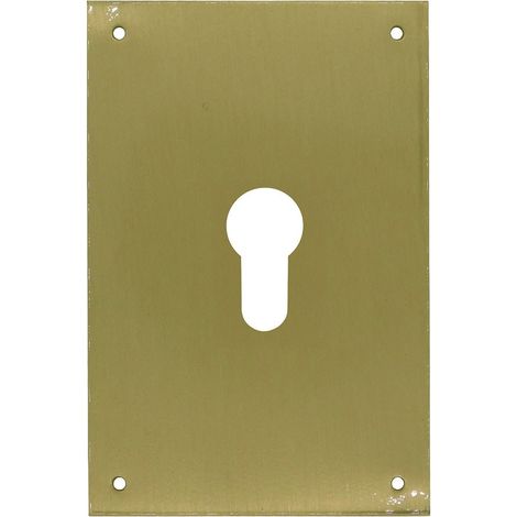 Placa bocallave, pera, modelo plp13, de latón con acabado latón satinado, 80 x 120 mm