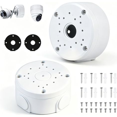 2 x Aluminium Camera Junction Box, Universal Waterproof Camera Mounting Box Hidden Cable Holder for Bullet Cameras Hemispherical Dome Outdoor and Indoor (1/5)