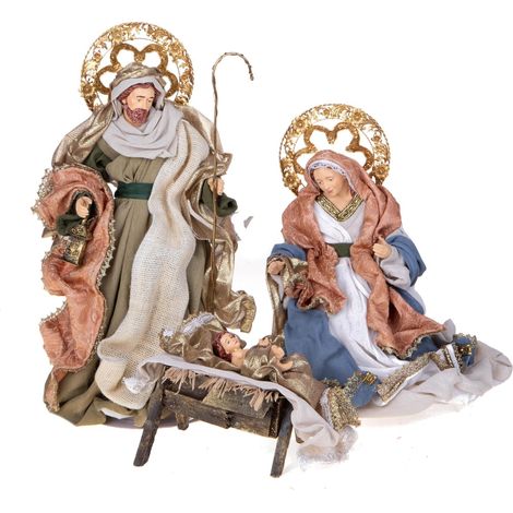 Natività in tessuto da 3 personaggi, multicolor, da 36 cm (1/5)
