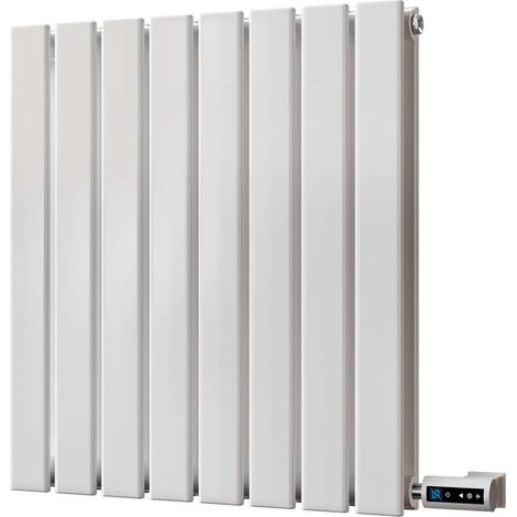 Typhoon - White Horizontal Electric Radiator H600 x W544mm Double Panel 500w Thermostatic WIFI - Feet Included (1/2)