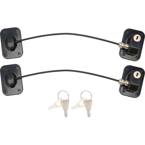 Irovami Verrous réfrigérateur lot 2 – 4 clés, plastique/inox – Idéal pour placard, congélateur, fenêtre (1/5)