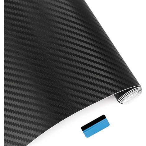 3D Carbon Fiber Adhesive Film Roll with Air Bubble Free Adhesive Film and Installation Tools(Black, 60cmx150cm) (1/5)