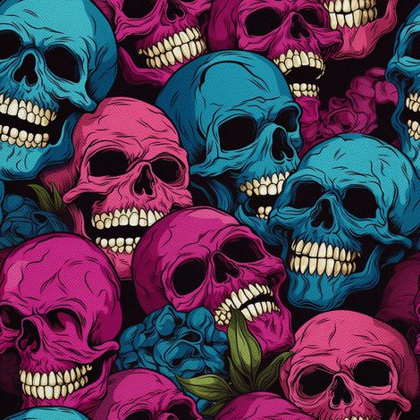 Tela Oxford decorativa para exteriores - Motivo de calavera I DX4273 (1/5)