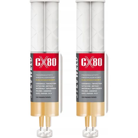 CX80 SILV WELD Universal-Epoxidkleber für Metall und Glas, farblos, 24 ml x 2