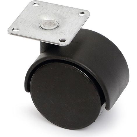 Q&Q rueda giratoria telly aro doble ø50 plástico negro , 0UNIDADES