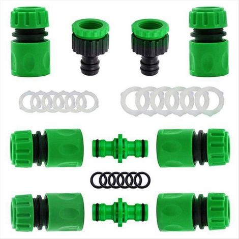 Kit Raccords Tuyau Arrosage - Connecteurs Rapides 1/2 Pouces et 3/4 Pouces - Pour Machine À Laver et Arrosage Extérieur - 18 Pièces (1/5)