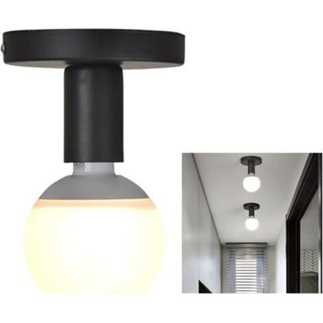 Industriel Plafonnier Industrielle Vintage métal Suspension Luminaire,Plafonnier Fer forge Mini plafonnier créatif moderne,pour Entrée,Porche,Couloir,Grenier,allée,Salle à Manger.（noir）-(Sans Ampoule)