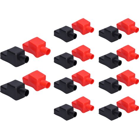 Lot de 10 capuchons de protection en caoutchouc pour bornes de batterie, manchon souple et flexible (1/5)