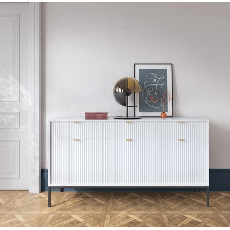 AX LIVING Sideboard mit Schubladen Eternas KS154 154 cm Modern Weiß