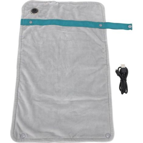 Portable Sans Couverture Chauffante USB, 120x70cm Electrique Couverture Voiture Chauffage, Camping,Maison (Gris) A (1/5)