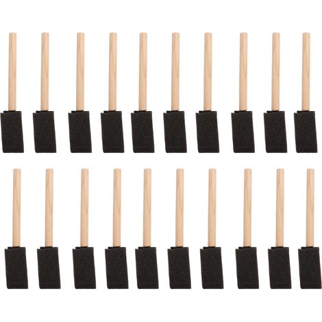 20 Pinceaux en Mousse avec Manche en Bois, Prise Ergonomique Confortable, Faciles à Nettoyer pour Peinture et Loisirs Créatifs (1/5)