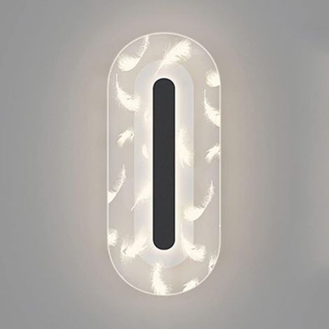 Applique Murale Intérieure LED, 20W Lampe Murale en Acrylique lumière chaude 3000K, Modern Design Decor Luminaire Mural pour Salon, Chambre, Couloir, Salle de Bain (noir) (1/3)