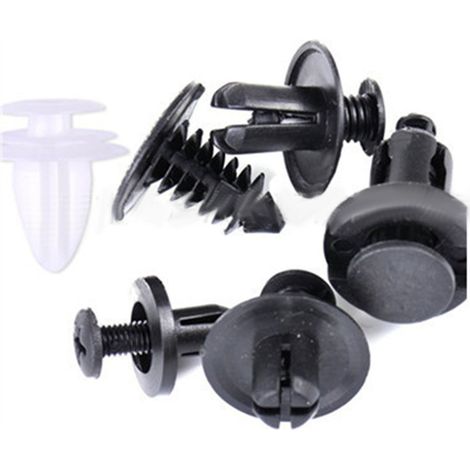 Attache de pare-chocs en plastique, clips de fixation légers pour voiture, rivets et agrafes de remplacement, lot de 100 avec tournevis 5 pièces (1/5)