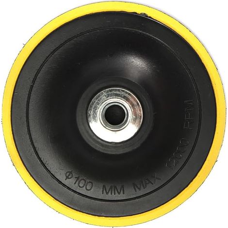 Disque de ponçage autocollant M14 avec crochet et boucle, 100 mm, plaque d'appui pour meuleuse d'angle (1 pièce) (1/5)