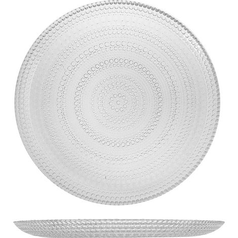 Plato redondo Venere de vidrio transparente - Ø 33 cm