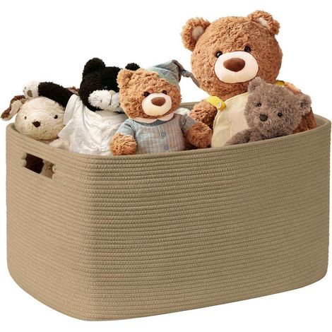 Aufbewahrungskorb 45L aus Baumwollseil, Boho Korb für Spielzeug & Wäsche (1/5)