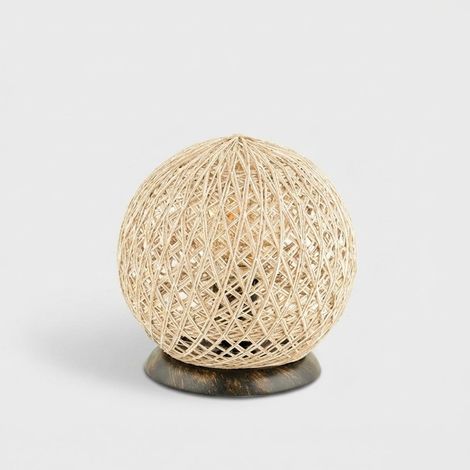 Lámpara de mesa de yute y ABS de diseño moderno Balle