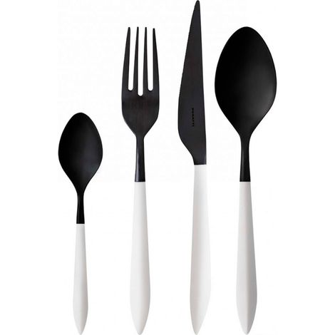 ARES BLACK DIAMOND, Posate Set 24 pz, Scatola Window, Casa - Colore: Bianco (1/3)